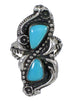 Authentic Sterling Silver Turquoise Jewelry Ring Size 6-1/4 FX93377